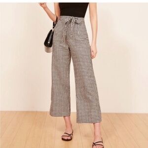 Reformation Saylor Linen Pants Gingham